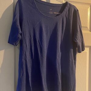 NWOT J. Jill blue Pima Cotton Scoop Neck Tee